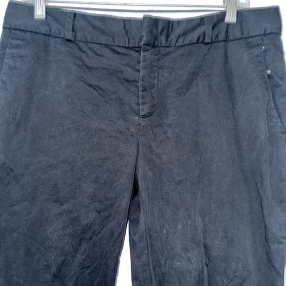 Banana Republic Hampton Fit Black Cotton Pants Size 8 Womens Trousers - Picture 2 of 7